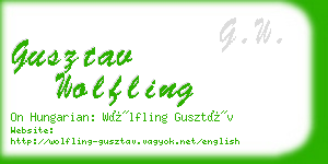 gusztav wolfling business card